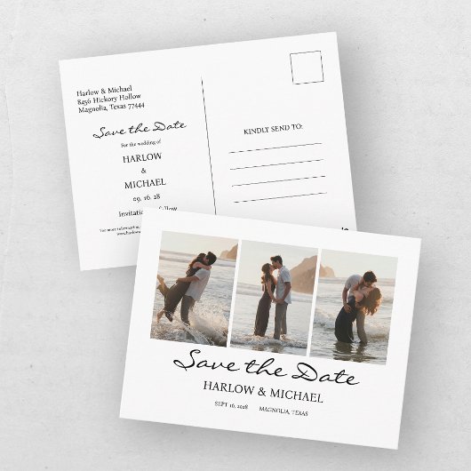 Moderne vier foto's briefkaart