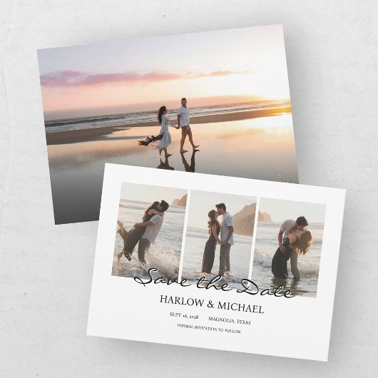 Moderne vier foto's save the date