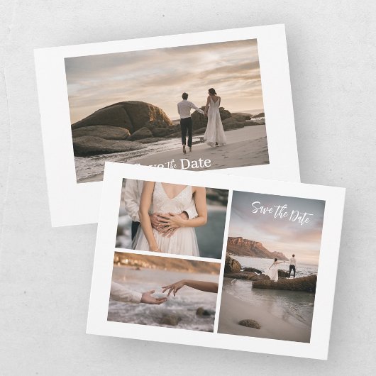 Moderne vier foto's save the date