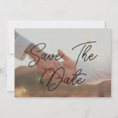 Moderne vier foto's save the date (Voorkant)