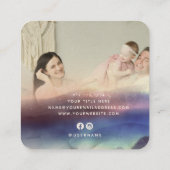 Moderne vier-fotosignatuurcrème Casual Vierkante Visitekaartje (Achterkant)