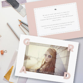 Moderne vier hoeken AFSTUDEERDER Eenvoudig foto-Af Aankondiging