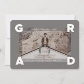 Moderne vier hoeken AFSTUDEERDER Eenvoudig foto-Af Aankondiging (Voorkant)