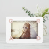 Moderne vier hoeken AFSTUDEERDER Eenvoudig foto-Af Aankondiging (Staand voorkant)