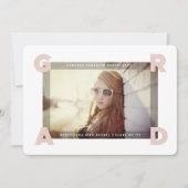 Moderne vier hoeken AFSTUDEERDER Eenvoudig foto-Af Aankondiging (Voorkant)