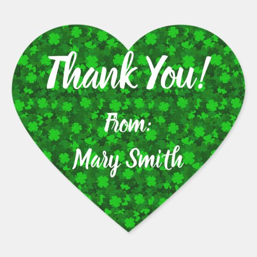 Moderne vierbladige klaver bloem hart sticker (Voorkant)