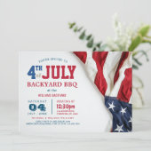 Moderne Vierde Juli Achtertuin BBQ USA Vlag Kaart (Staand voorkant)