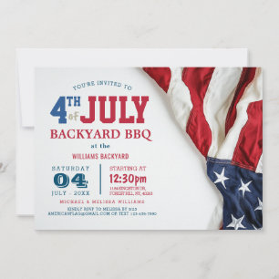 Moderne Vierde Juli Achtertuin BBQ USA Vlag Kaart