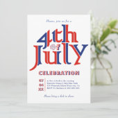 Moderne vierde juli typografie viering kaart (Staand voorkant)