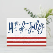 Moderne vierde uitnodiging van juli (Staand voorkant)