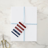 Moderne Vierde van Juli Strepen Cadeaulabel (Met Touw)