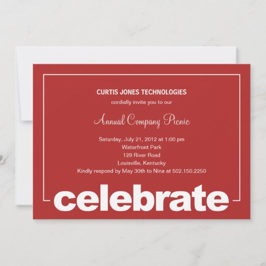 Moderne viering Corporate/Business Party Invita Kaart (Voorkant)