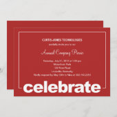 Moderne viering Corporate/Business Party Invita Kaart (Voorkant / Achterkant)
