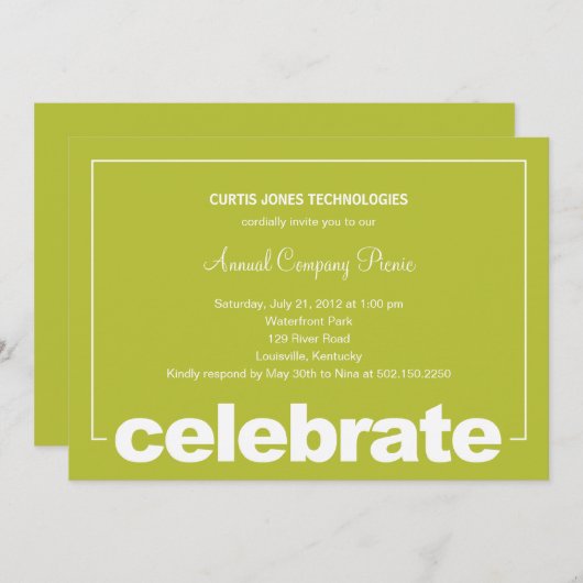 Moderne viering Corporate/Business Party nodigt ui Kaart (Voorkant / Achterkant)