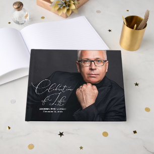 Moderne viering levensfoto gastenboek