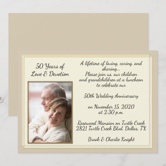 Moderne viering van 50e Jubileum Kaart (Voorkant / Achterkant)