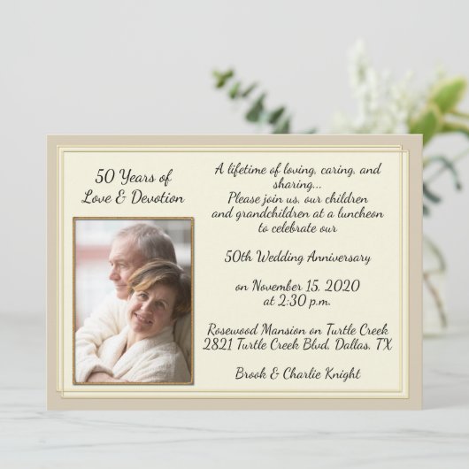 Moderne viering van 50e Jubileum Kaart (Staand voorkant)