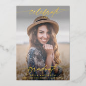 Moderne viering van de afgestudeerde foto-overlay folie uitnodiging (Voorkant)