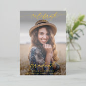 Moderne viering van de afgestudeerde foto-overlay folie uitnodiging (Staand Voorkant)