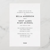 Moderne viering van de afgestudeerde foto-overlay folie uitnodiging (Achterkant)