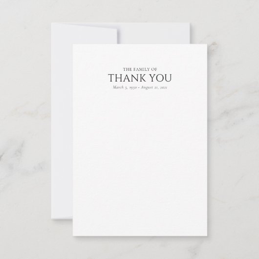 Moderne viering van de begrafenis van de herdenkin bedankkaart (Achterkant)