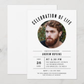 Moderne viering van de begrafenisfoto van het leve kaart (Voorkant / Achterkant)