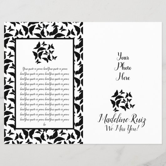 Moderne viering van de zwarte brochure van Life Bu (Achterkant)