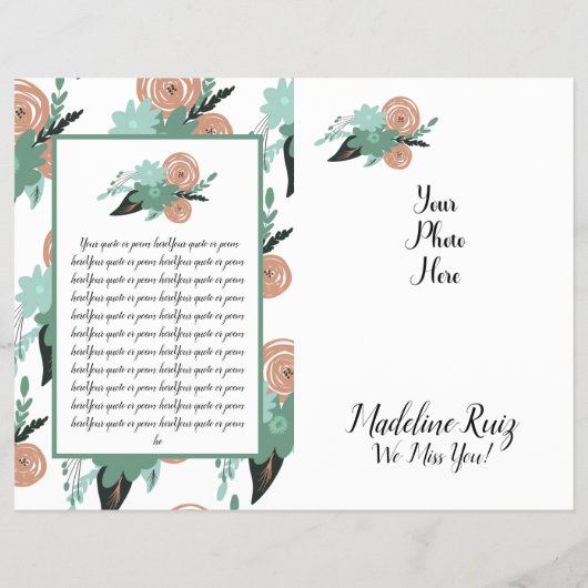 Moderne viering van door de hand getekende flora flyer (Achterkant)