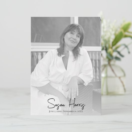 Moderne viering van het begrafenisprogramma Life Kaart (Staand voorkant)