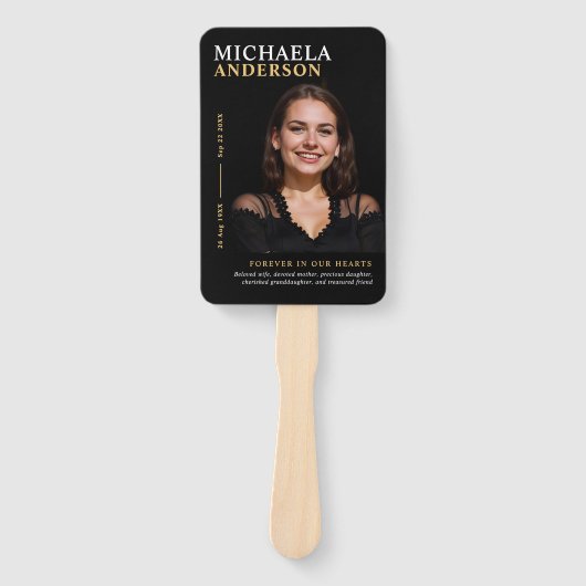 Moderne viering van het leven 7-foto begrafenispro handwaaier (Voorkant)