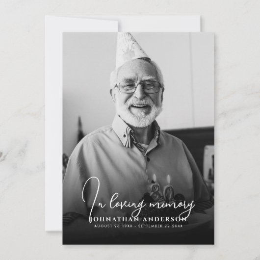 Moderne viering van het leven begrafenis herdenkin kaart (Achterkant)