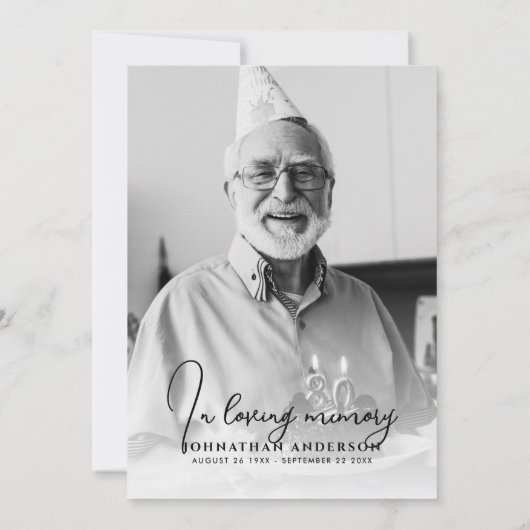 Moderne viering van het leven begrafenis herdenkin kaart (Achterkant)