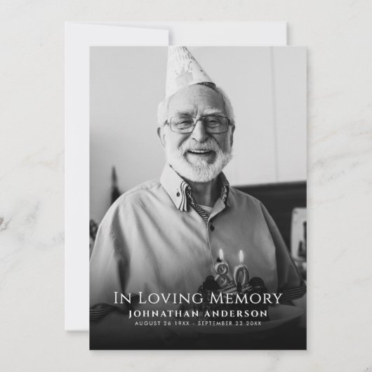 Moderne viering van het leven begrafenis herdenkin kaart (Achterkant)