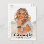 Moderne viering van het leven Eenvoudige foto begr Briefkaart (Voorkant / Achterkant)