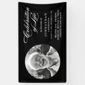 Moderne viering van het leven Elegant schrift & fo Spandoek (Verticaal)