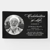 Moderne viering van het leven Elegant script en fo Spandoek (Horizontaal)