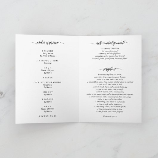 Moderne viering van het leven Foto Begrafenis Gevo Programma (Binnen)