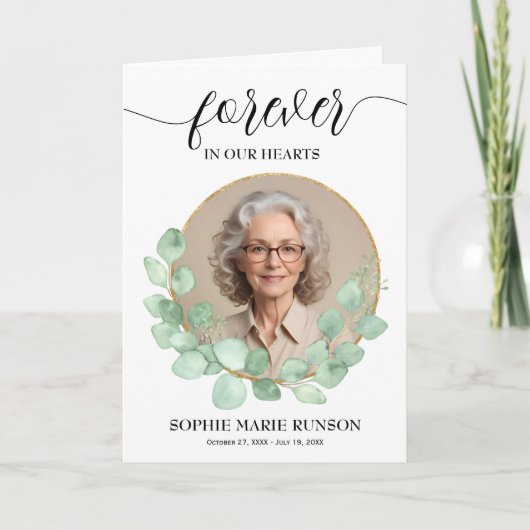 Moderne viering van het leven Foto Begrafenis Gevo Programma (Voorkant)