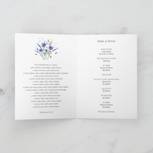 Moderne viering van het leven Foto Begrafenis Gevo Programma (Binnen)