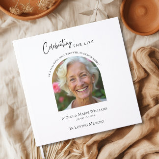 Moderne Viering Van Het Leven Foto Funeral Gastenboek