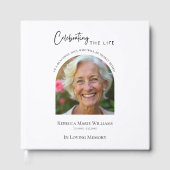 Moderne Viering Van Het Leven Foto Funeral Gastenboek (Voorkant)
