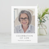 Moderne viering van het leven Foto Memorial begraf Kaart (Staand voorkant)