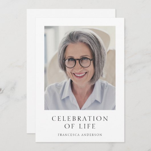 Moderne viering van het leven Foto Memorial begraf Kaart (Voorkant / Achterkant)
