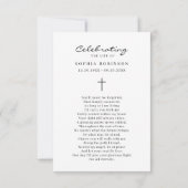 Moderne viering van het leven Foto Memorial begraf Kaart (Achterkant)