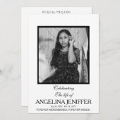 Moderne viering van het leven Foto Memorial Programmakaart (Voorkant / Achterkant)