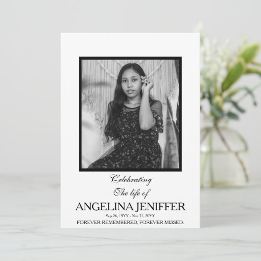 Moderne viering van het leven Foto Memorial Programmakaart (Staand voorkant)