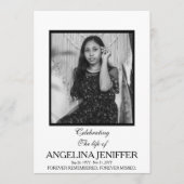 Moderne viering van het leven Foto Memorial Programmakaart (Voorkant)