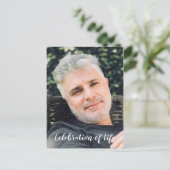 Moderne viering van het leven met fotofunerair briefkaart (Staand voorkant)