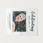 Moderne viering van het leven met fotofunerair wandkleed (Voorkant (horizontaal))