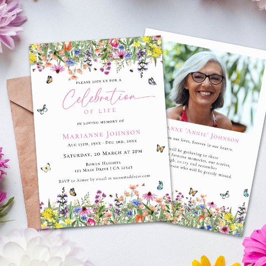 Moderne viering van levensbloemen-herdenkingsteken kaart